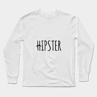 hipster, text design with mustache Long Sleeve T-Shirt